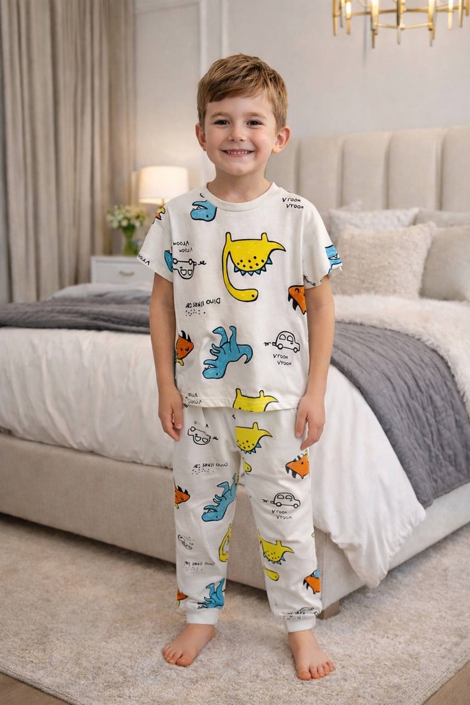 Dino White pajama (1 year)