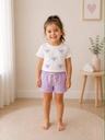 Bow top & purple short set 