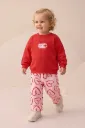 Baby Girl Heart-Print & 'Love' Detail Top and Bottom Set (9-24 Months)- RED