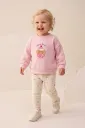 Baby Girl Ribbed Leggings Outfit Set with Cupcake Embroidery (9-24 Months) LIGHT PINK