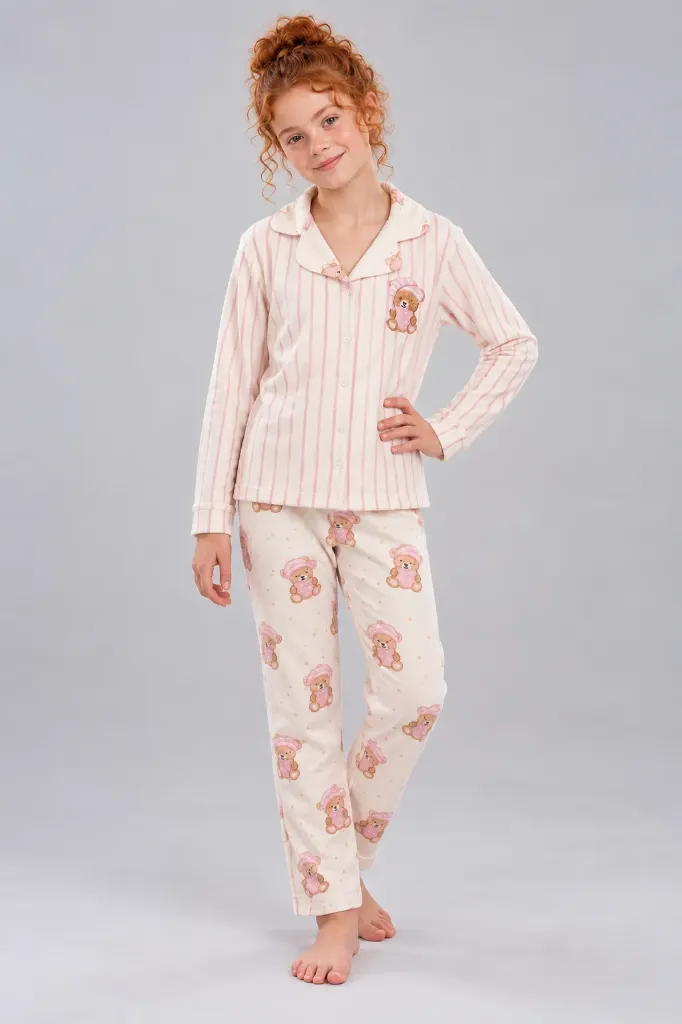 Pink Strips soft fleece Pajama (10 to 15 years) (10-11 years)
