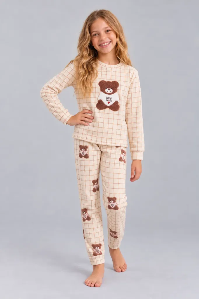 New York Bear soft fleece Pajama (5 to 12 years) (5-6 years)