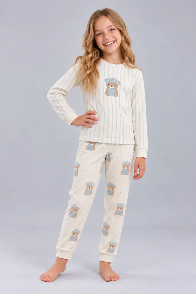 Blue bear soft fleece Pajama (5 to 12 years) (5-6 years)