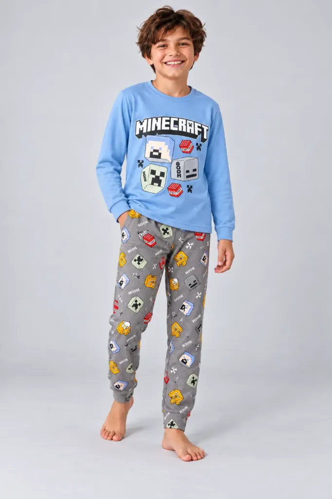 Minecraft Cotton Blue Pajama (2 to 6 years) (2-3 years)