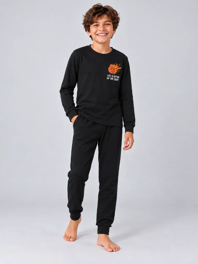 Basketball Cotton Black Pajama (2 to 6 years) (2-3 years)