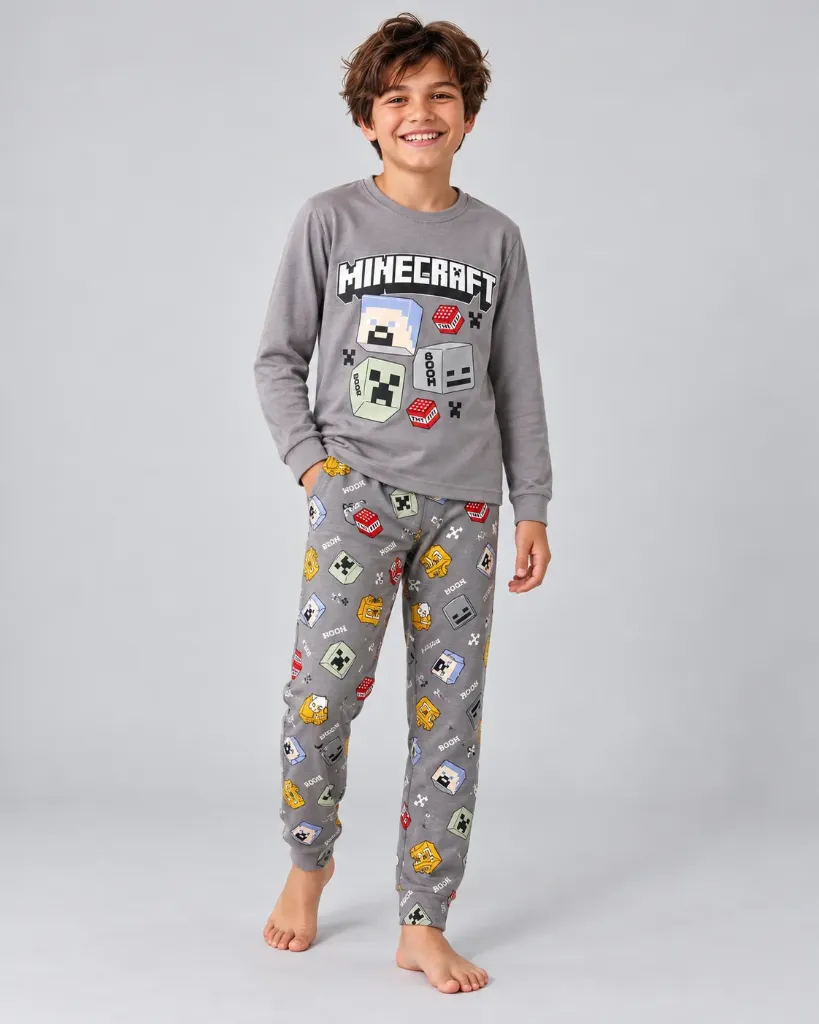 Minecraft Cotton Beige Pajama ( 6 to 10 years) (6-7 years)