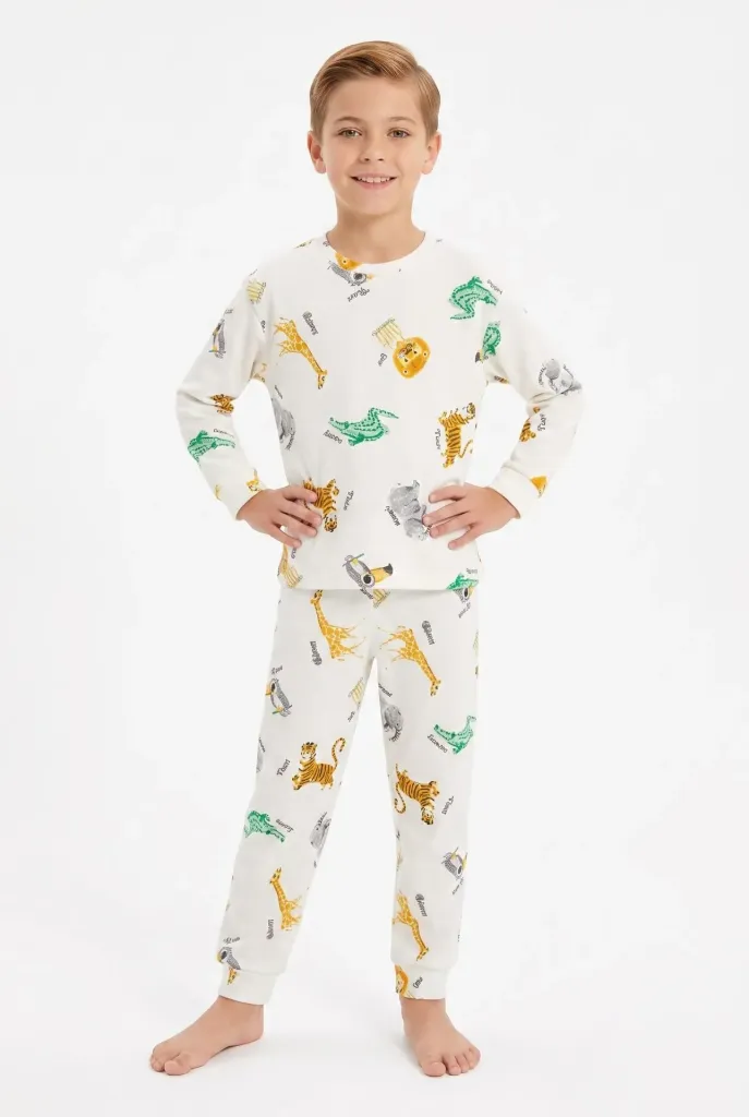 Animals Boy Pajama (8-13 years) 100% Cotton (8-9 years)