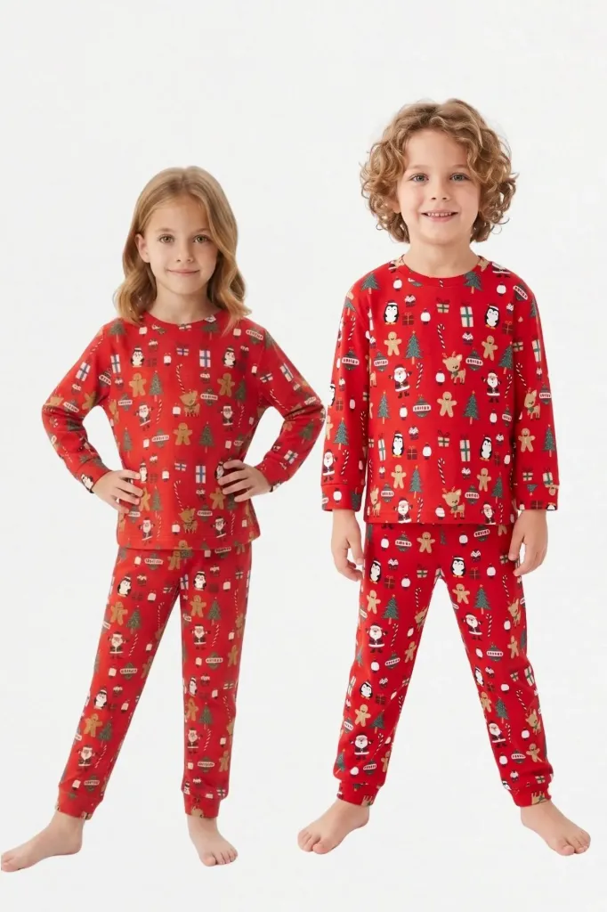 Unisex Children's Long-Sleeve Pajama Set – 100% Cotton- (3 to 8 years) (3-4 years)