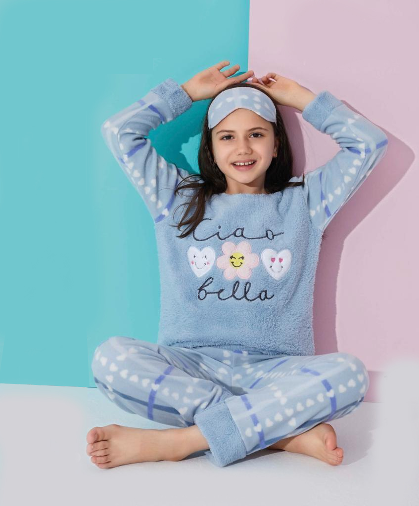 Bella Ciao Blue Fleece Pajama ( 4 to 7 years)