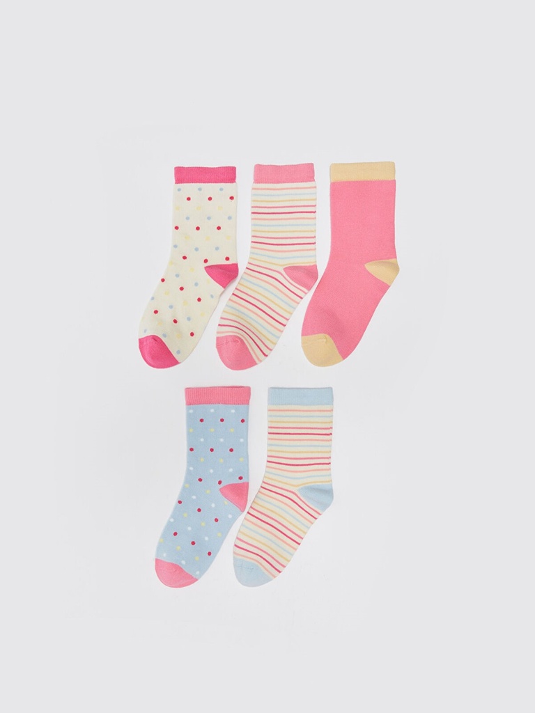 5-Pack Girl Patterned Socks