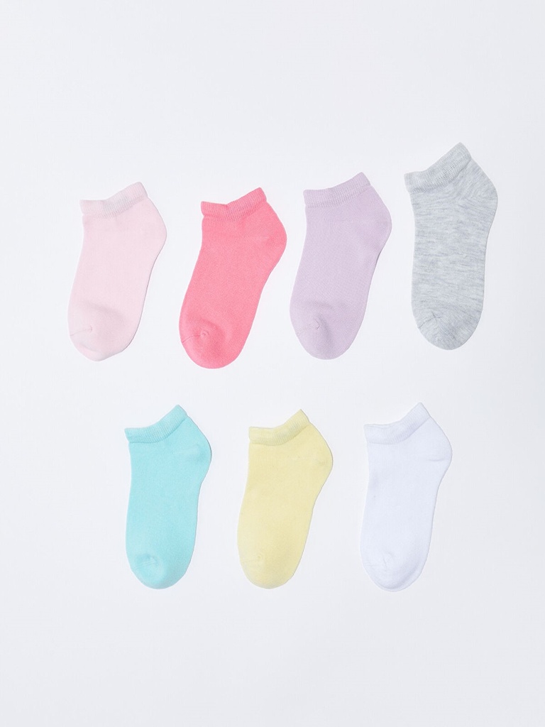 7-Pack Girl Basic Booties Socks