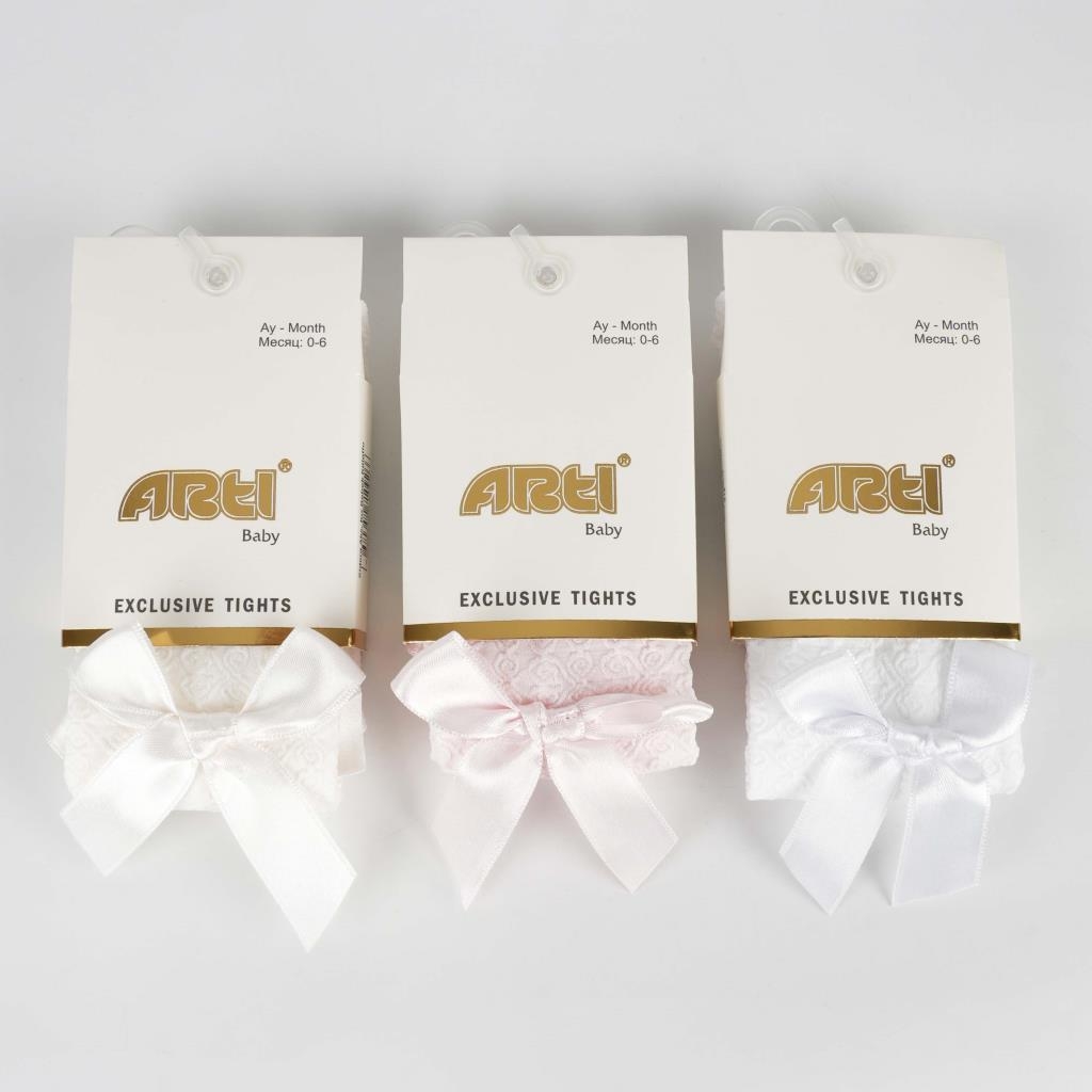 3-Pack of Patterned Tights (Off-white- Pink- White)