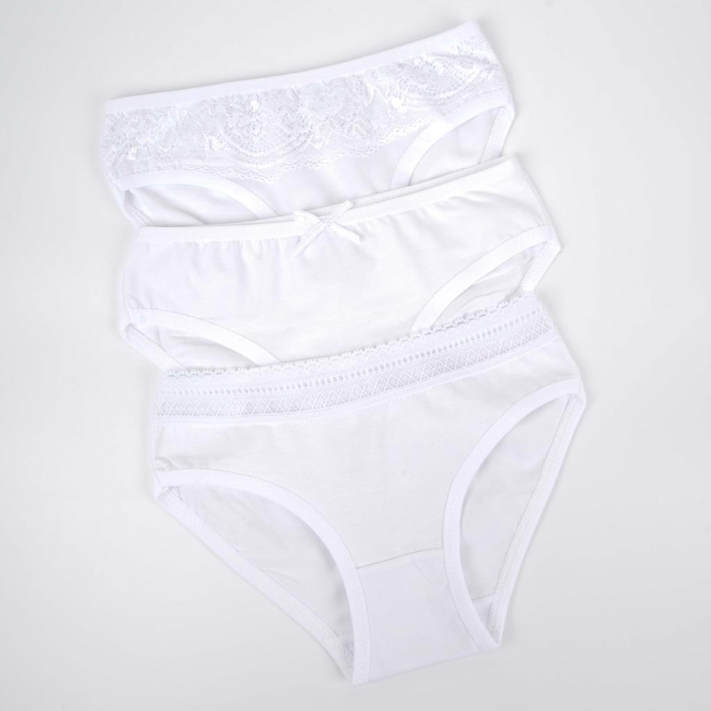 Pack of 3 White Cotton Undies