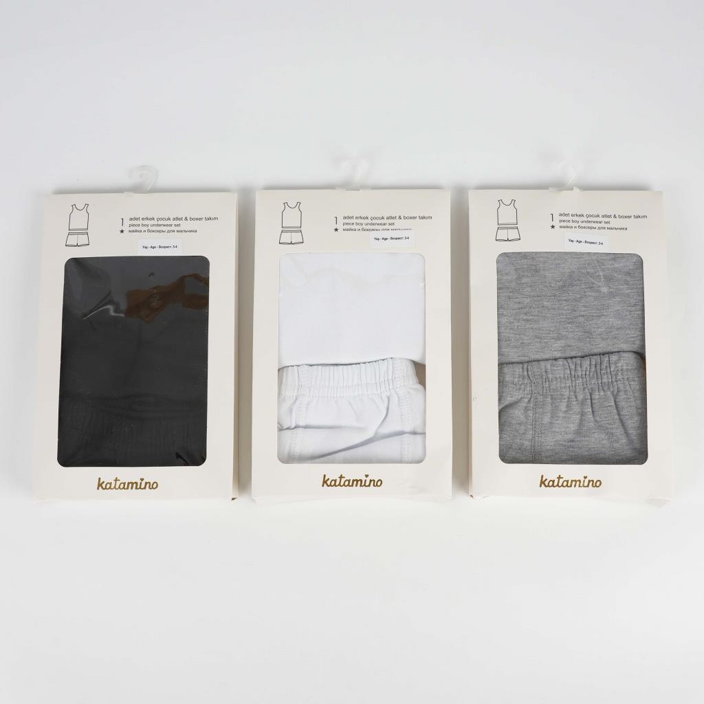 1Pack- Set of Basic Color Underwear (Top & Boxer)- Select Color