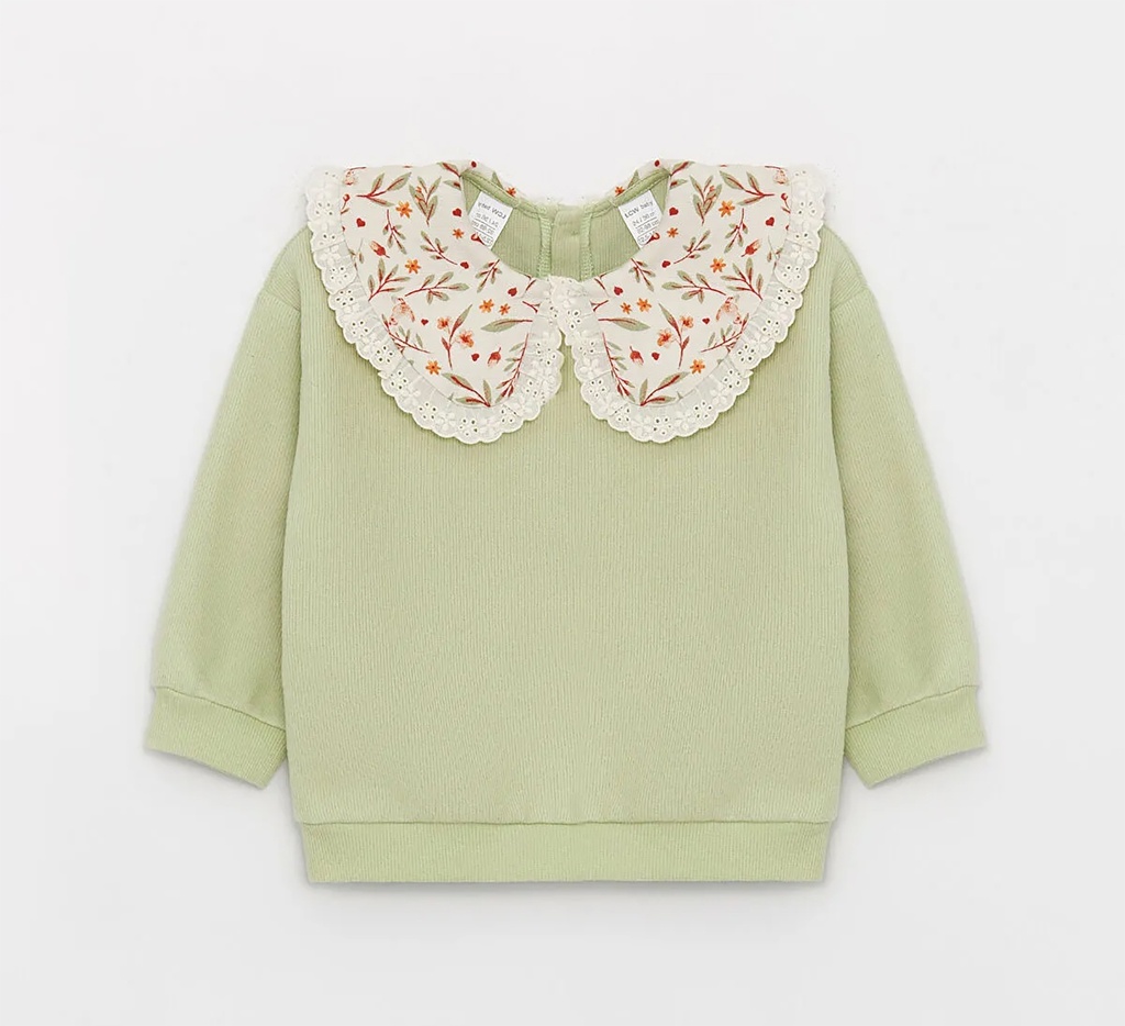 Collar Green Sweatshirt