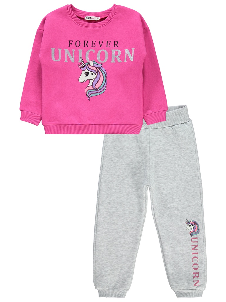 Fuchsia Unicorn - Fleece inside Tracksuit