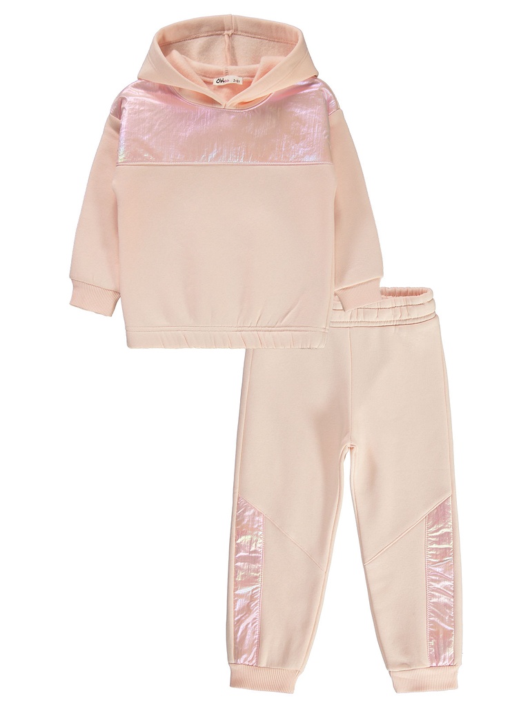 Salmon Color Fleece inside Tracksuit (2-5 years)