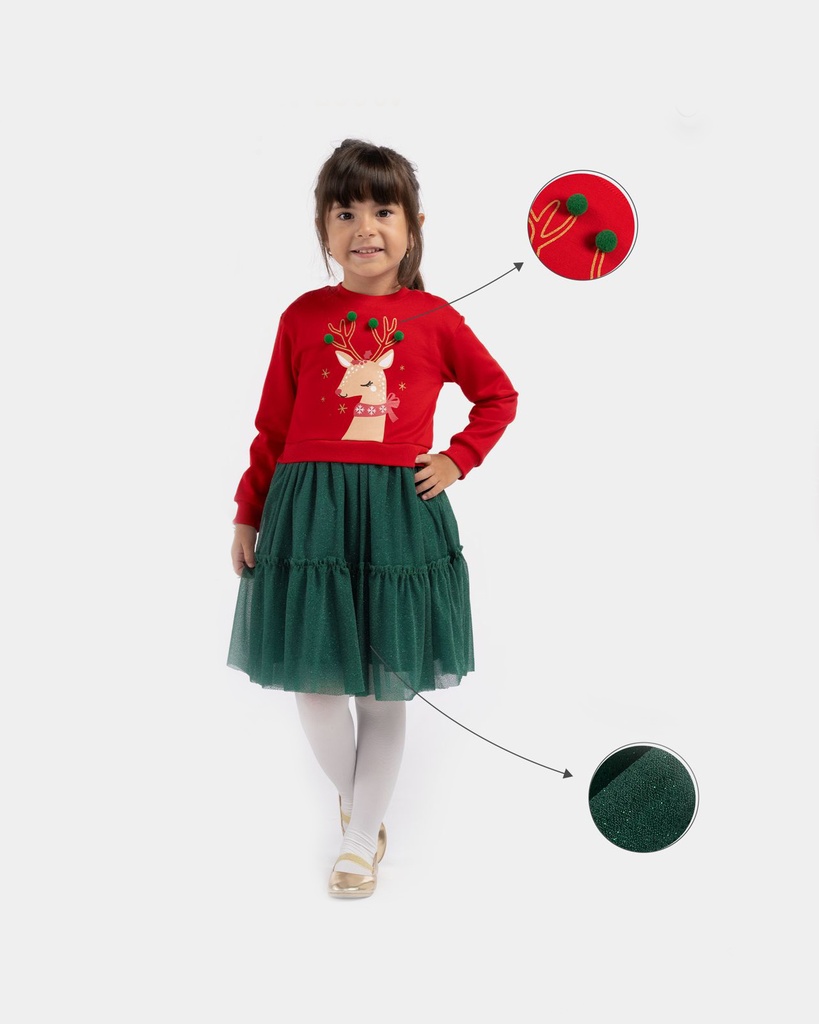 Deer Red top Dress
