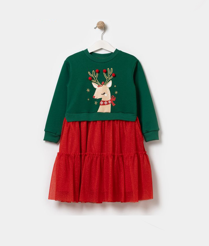 Deer Green Top Dress