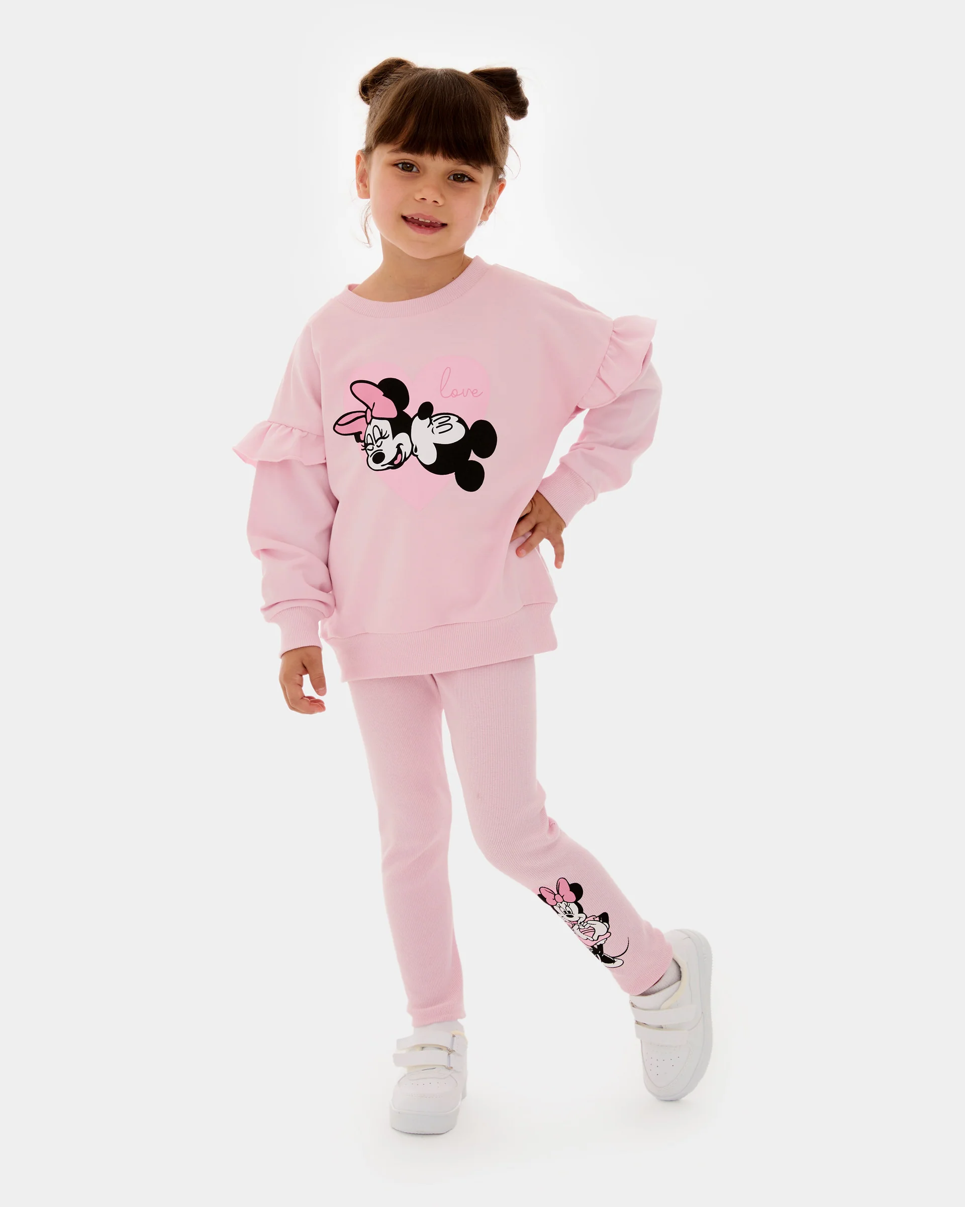 Mickey Mouse Heart Printed 2-Piece Girl's Set (1-4 Years)