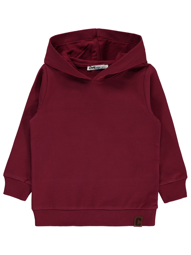 Burgundy Hoodie- Thick Cotton (2-5 years) 