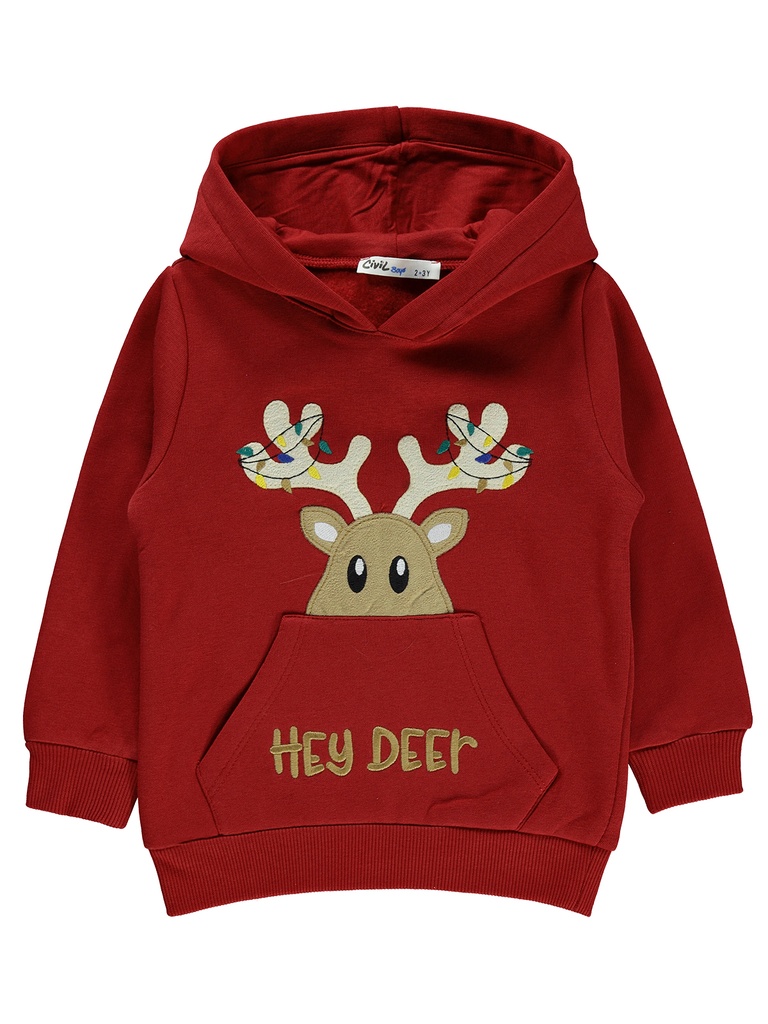 Hey Deer Red Hoodie (2-5 years)  