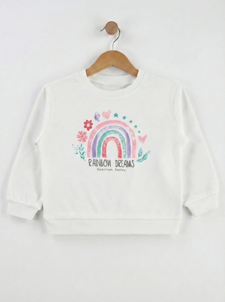 Rainbow Dreams Sweatshirt ( 2-5Y)- White