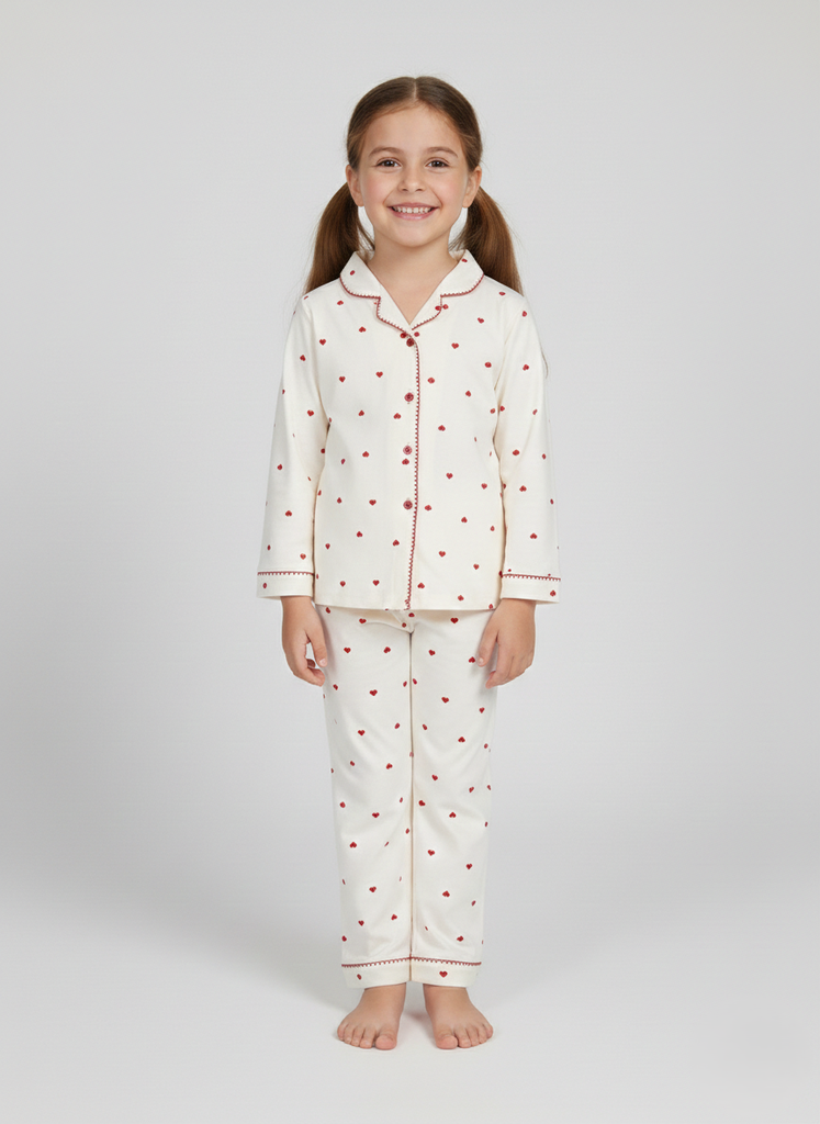 Off-white hearts Pajama (6-9Y)