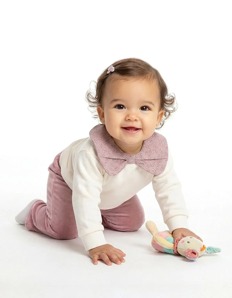 Off-white Baby Collar Blouse and Pants Set