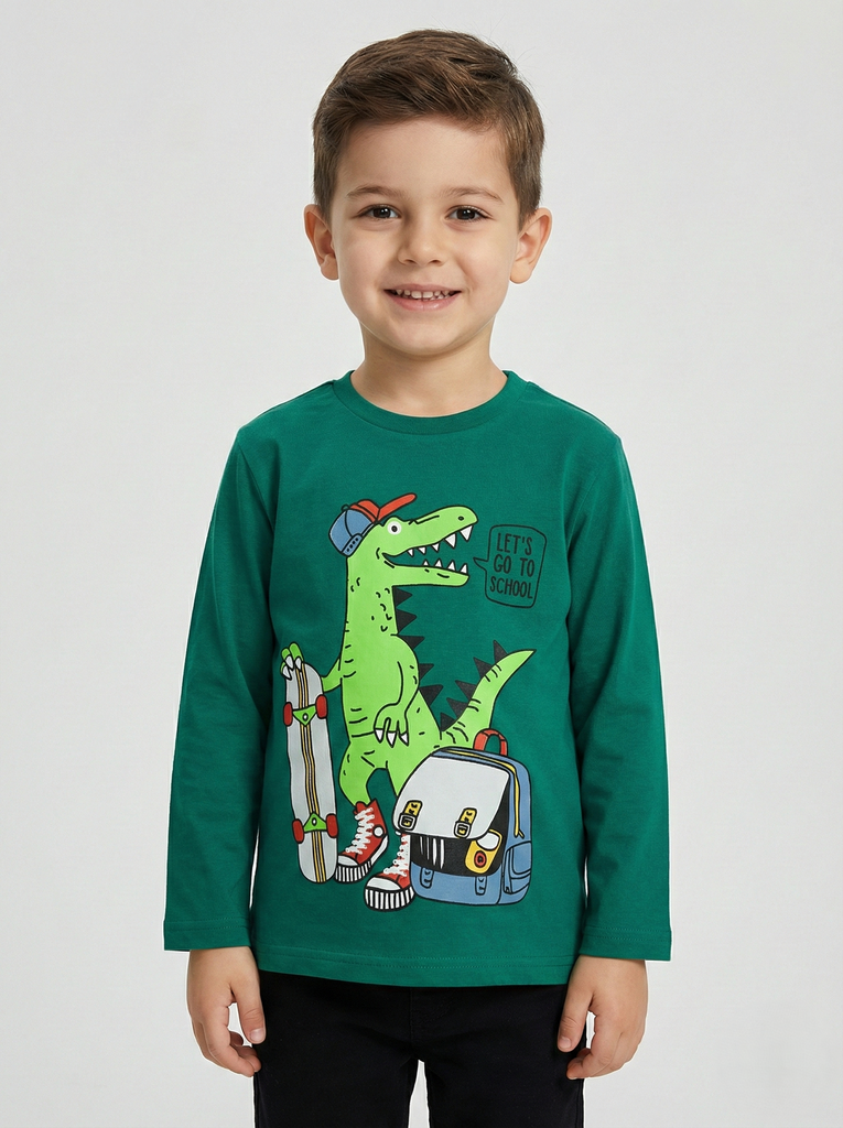 Green long sleeve T-shirt (2-5 years)