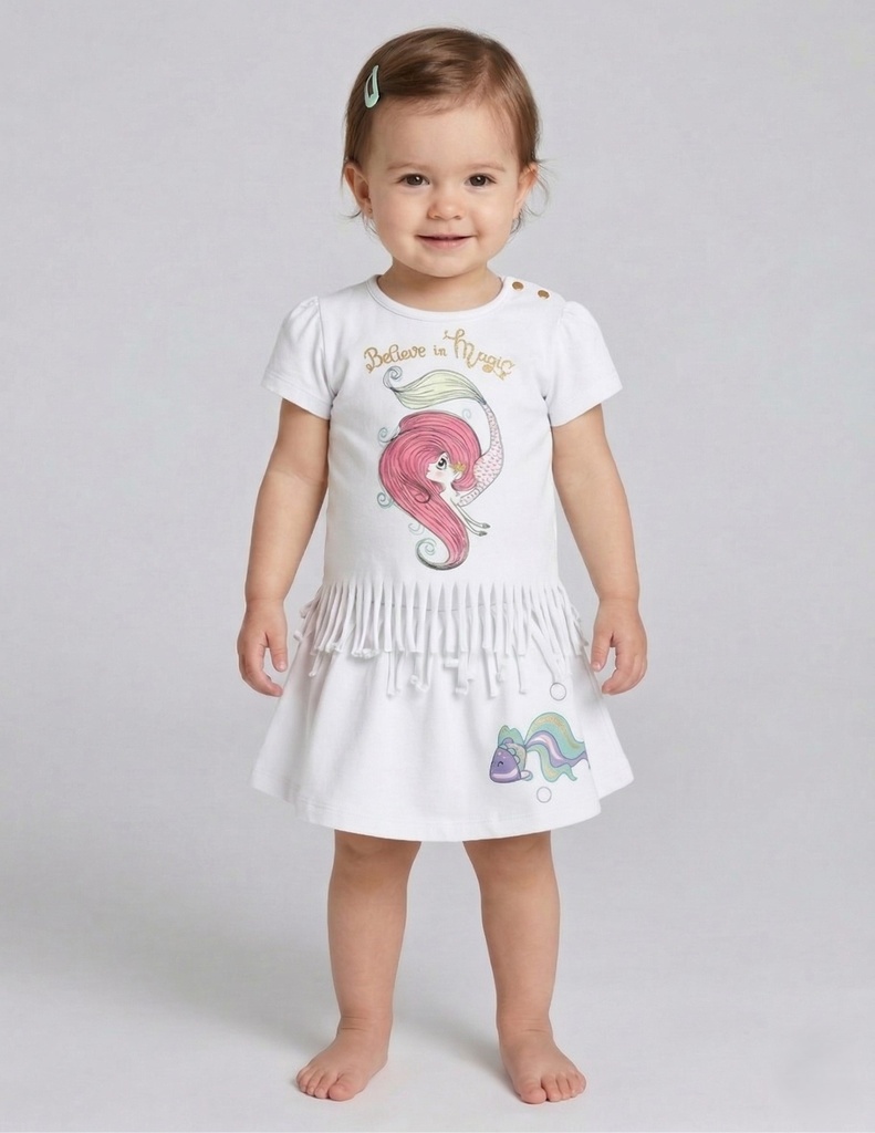 Mermaid white Skirt Set