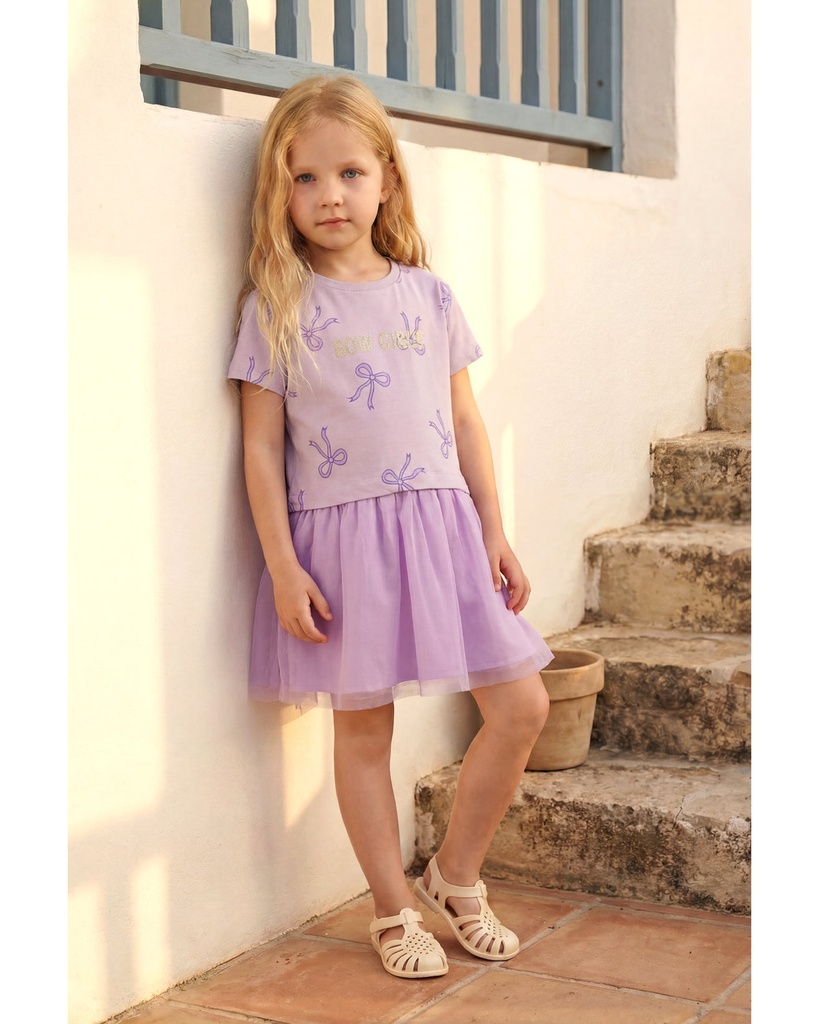 Bow girl Purple Dress