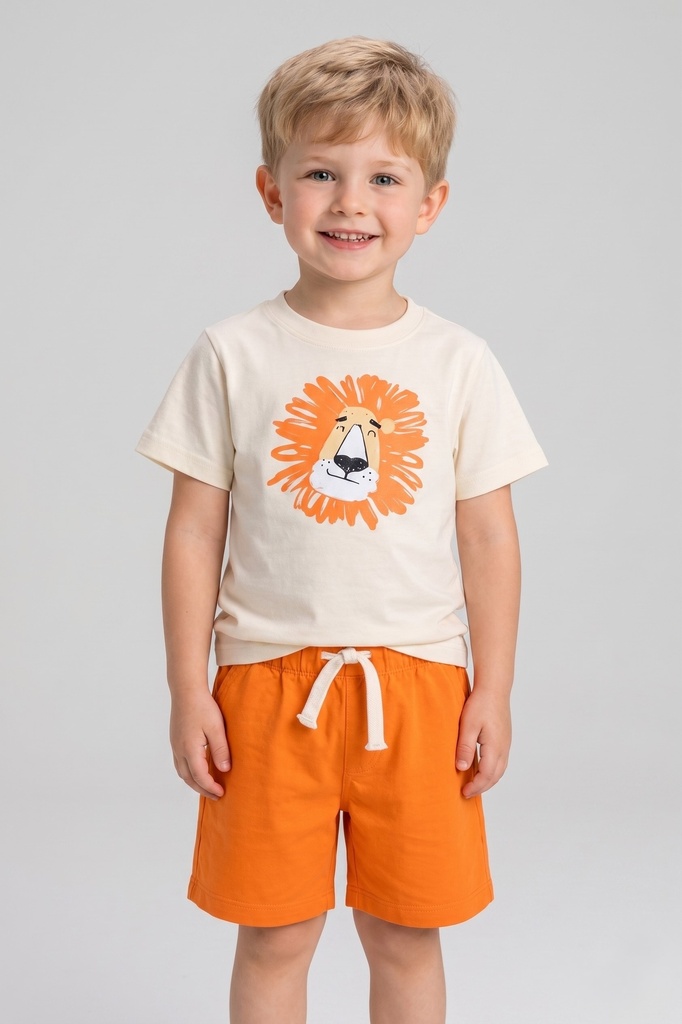 Lion Head Boy Set- Orange
