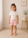 Bow top & pink short set 