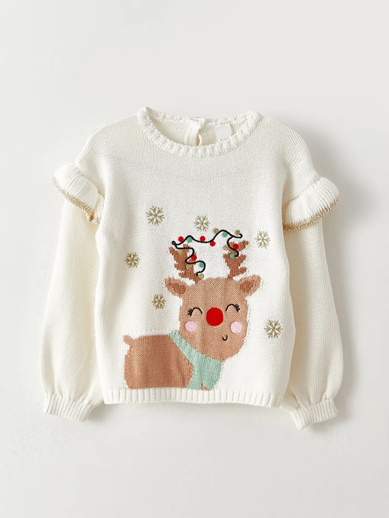 Deer White Pullover