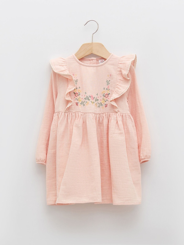 Salmon Long Sleeve Dress