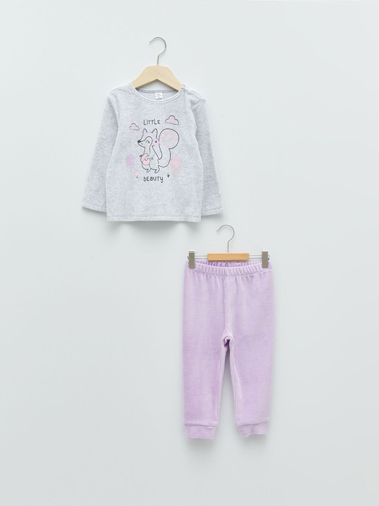 Grey and Purple Velvet Pajama