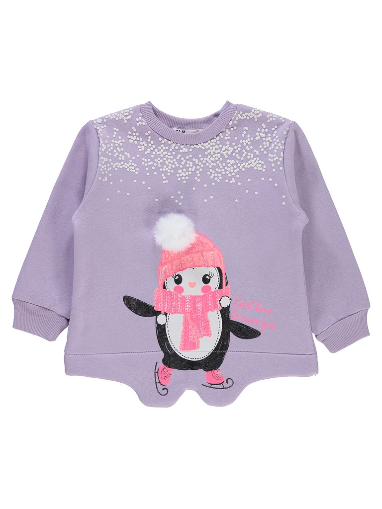 Fleece Inside - Purple Penguin sweatshirt