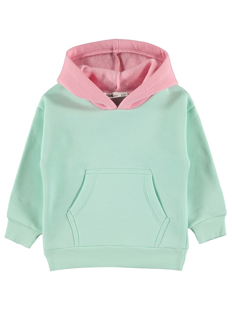 Green pink Fleece Hoodie