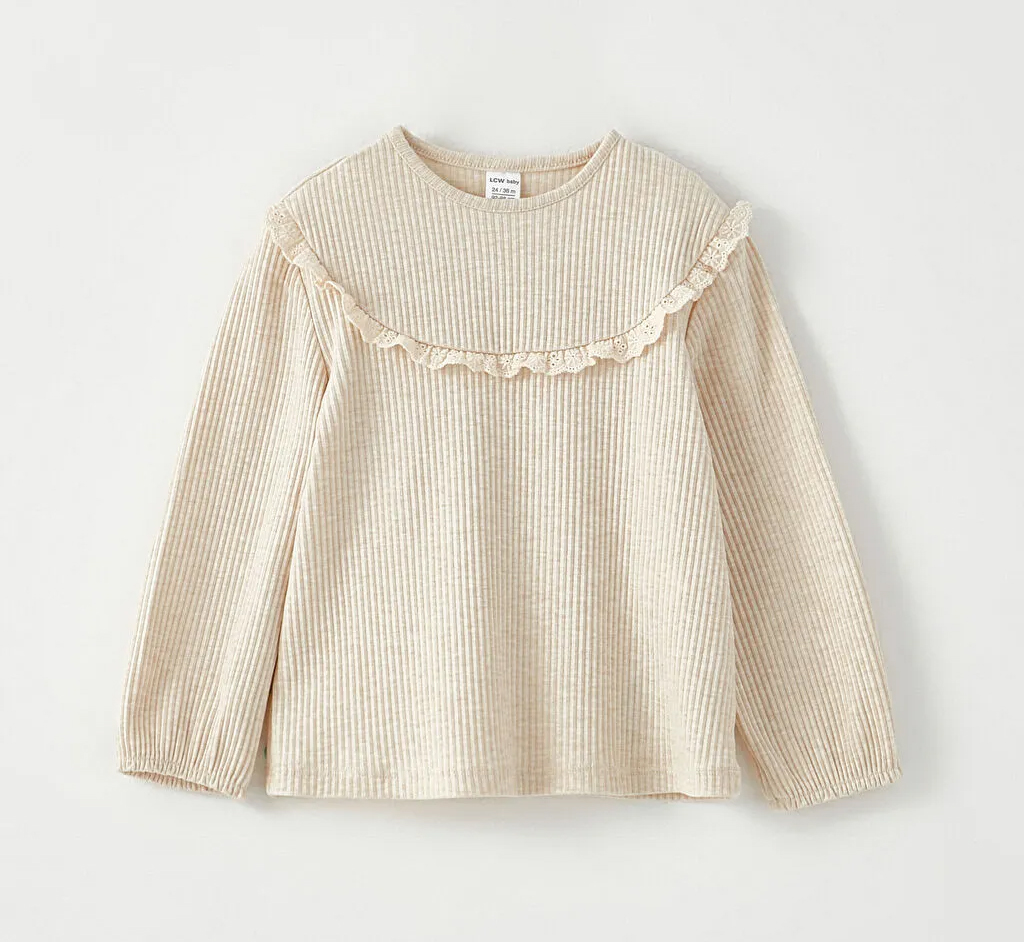 Beige Long Sleeve Top