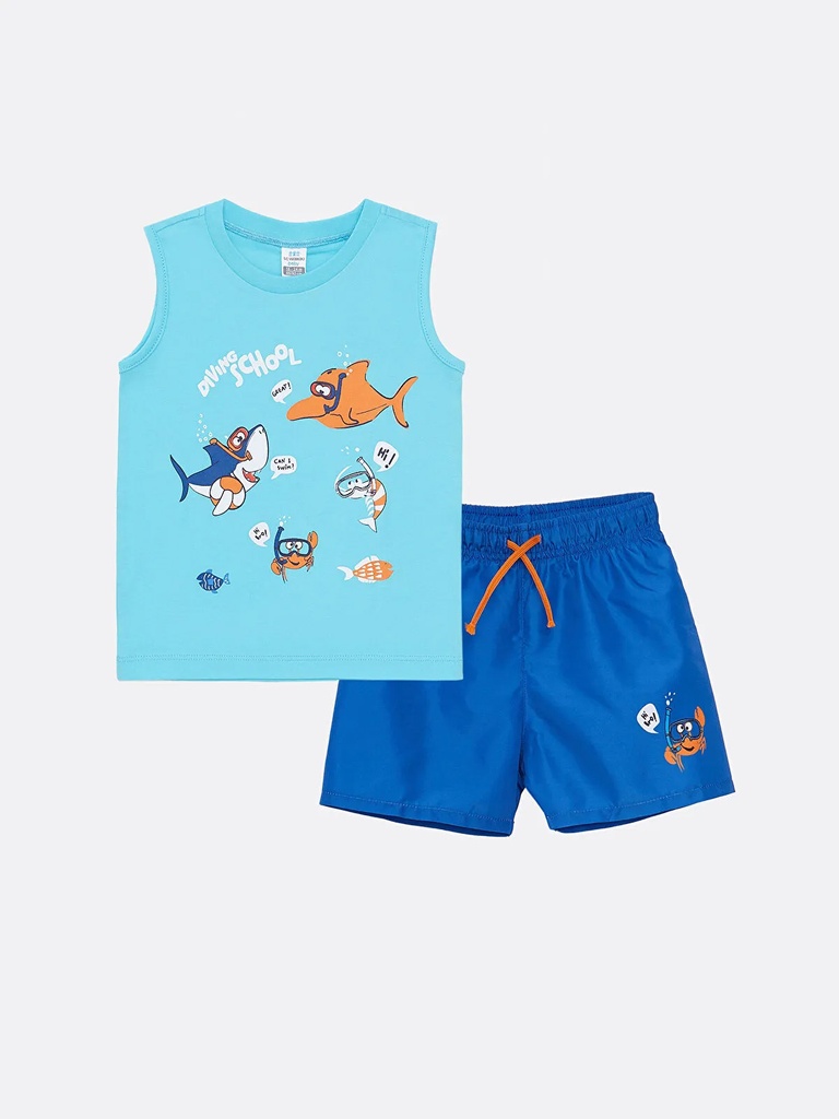 Beach Set - Cotton Top & Swim Short