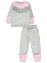 Grey & Pink Fleece Inside Tracksuit